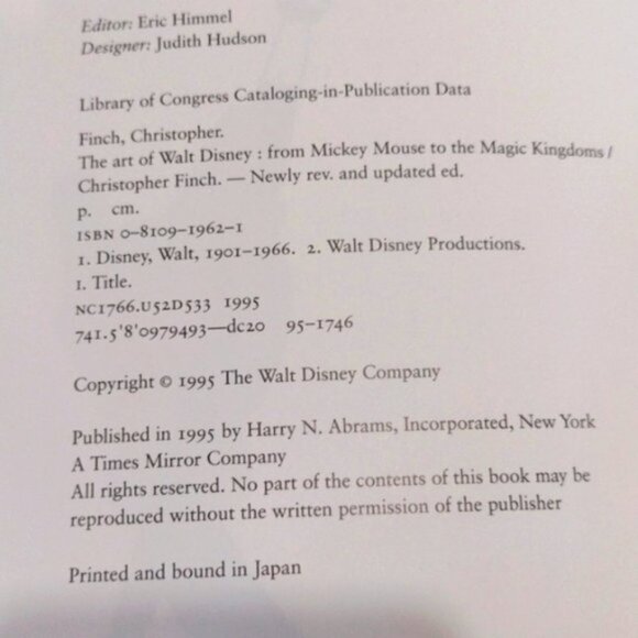 Hardcover Book The Art of Walt Disney Christopher Finch Harry N. Abrams 1995 - Picture 6 of 12
